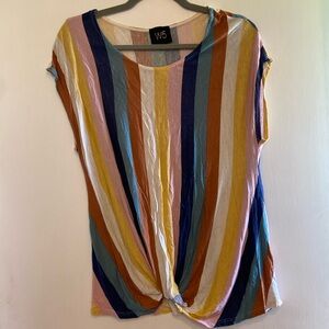 Striped Women’s Top with knot in front
